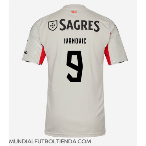 Camiseta Benfica Franjo Ivanovic #9 Segunda Equipación Replica 2025-26 mangas cortas